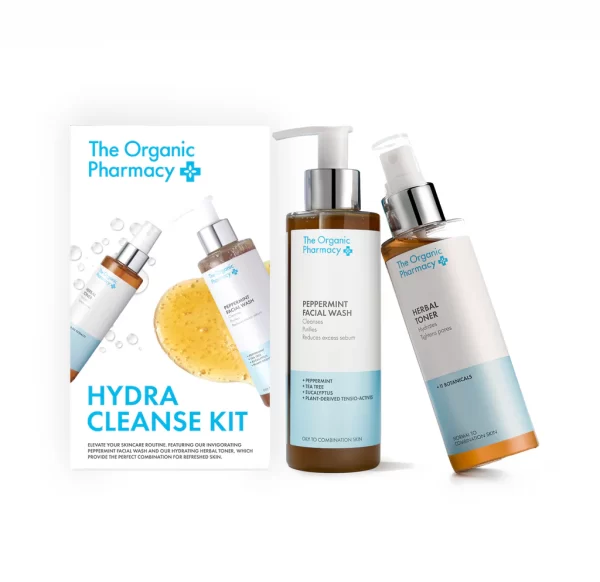 The Organic Pharmacy Hydra Cleanse Set Peppermint Face wash 200 ml/Herbal Toner 150 ml set x 350 ml - PARB-15-589-00