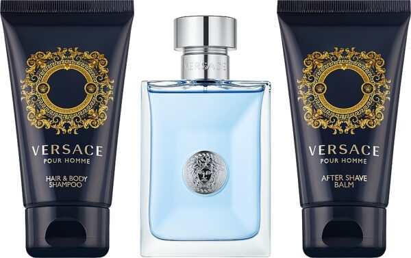 Versace Pour Homme Giftset Edt Spray 50ml/Aftershave Balm 50ml/Shampoo 50ml set x 150 ml - PARP-ZX-040-14