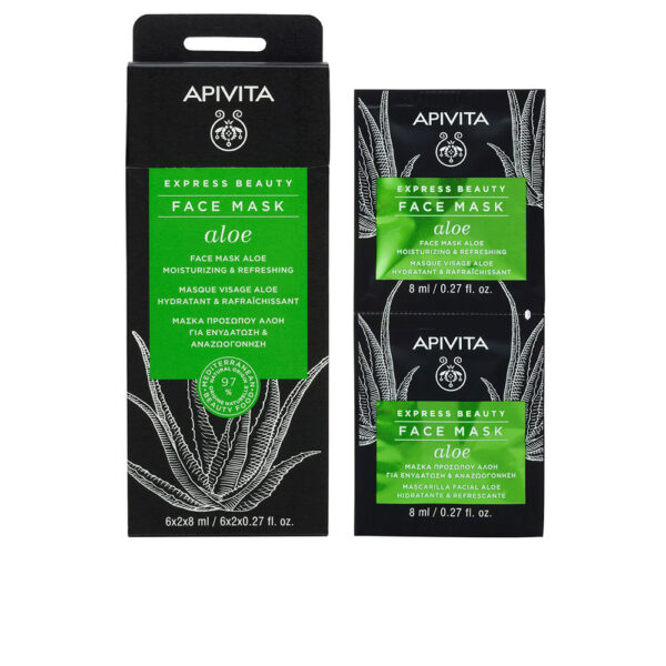 APIVITA EXPRESS BEAUTY Aloe Hydrating Refreshing Mask 2 x 8 ml - NVA9081799