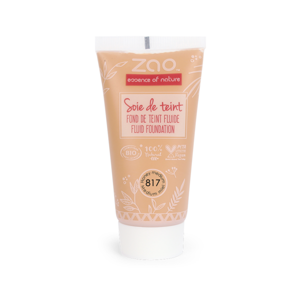 Zao Silk Liquid Foundation - Refill#817 Medium Miel