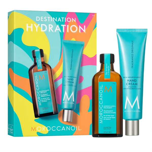 Moroccanoil Luminous Hairspray - Medium Body Buff Hand Cream & Hair Treatment Oil set x 75 ml - PARS-MO-016-75