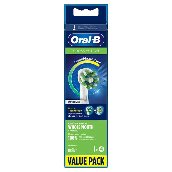 ORAL-B CROSS ACTION κεφαλες #ασπρο 4 u - NVA0886847