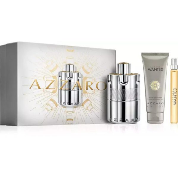 AZZARO WANTED HOMME CASE 3 pcs Eau de Toilette spray 100 ml + Body and Hair 75 ml + Eau de Toilette spray 10 ml - NVA4411119