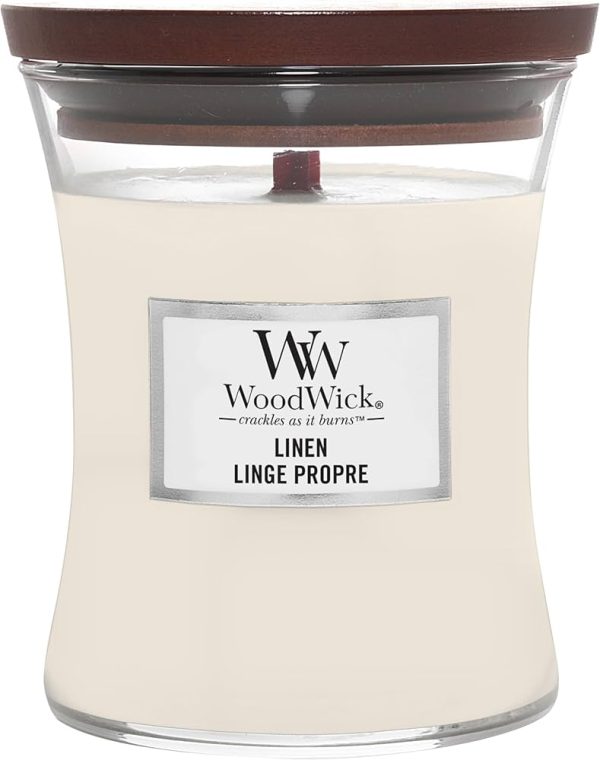 Woodwick Linen Medium Hourglass Candle 1 piece x 0 - PARB-03-210-00