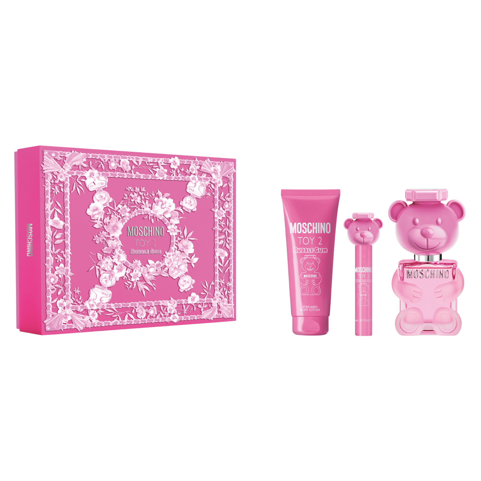 8011003900176 Moschino Toy 2 Bubble Gum Giftset Edt Spray 100ml/Body Lotion 100ml/Edt Spray 10ml set x 110 ml - PARB-17-189-00