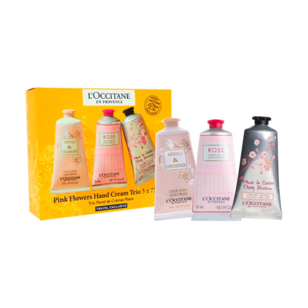 3253581862094 L'Occitane Pink Flowers Hand Cream Trio SetNeroli Orchidee 75ml/Rose 75ml/Cherry Blossom 75ml - 1 set x 225 ml - PARC-LO-356-02