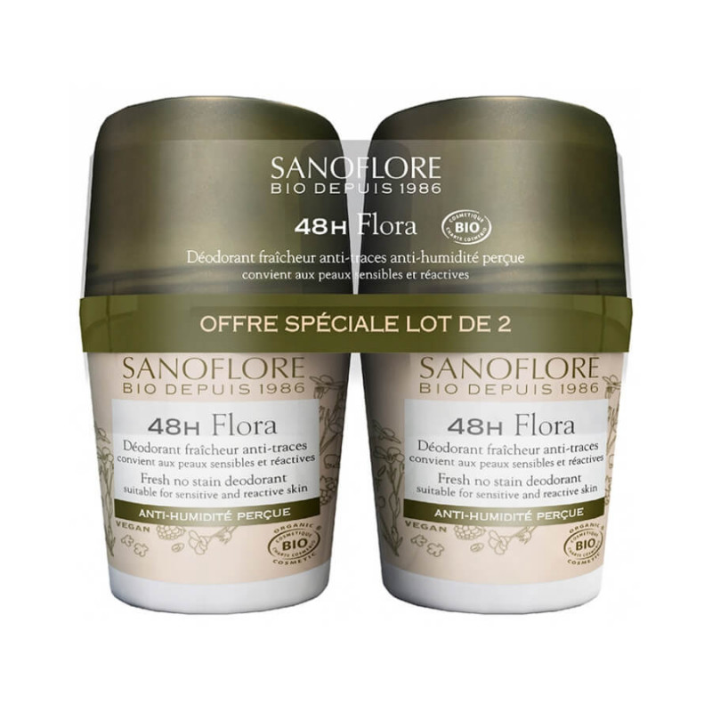 3337875729970 Sanoflore 48H Flora Deodorant Duoset 2x50ml set x 100 ml - PARC-SF-051-01