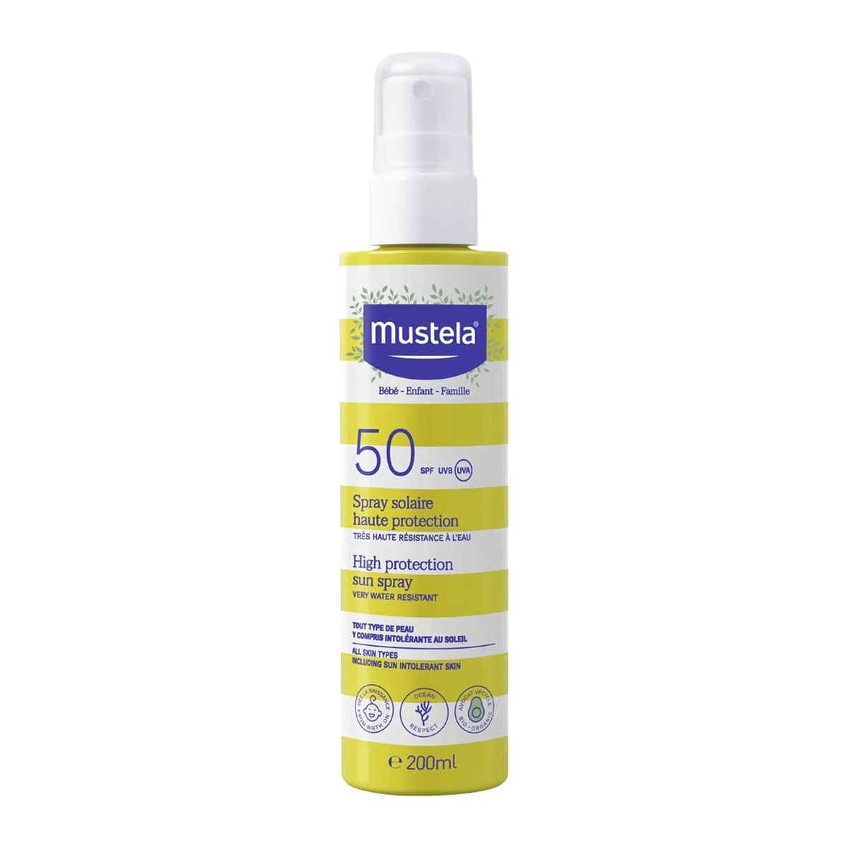 3504105036751 MUSTELA BÉBÉ SOL lait solaire IP50+ spray 200 ml - NVA5036751