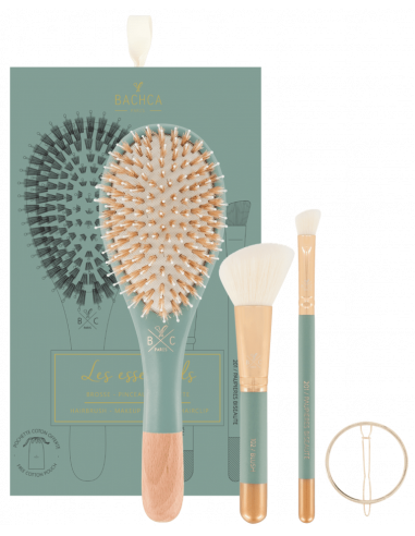 3760255900506 Bachca Paris Les Essentials Eucalyptus Hair Set 1x Nylon Brush/1x Blush Brush/1x Contour Shader Brush/1x Round Hair Clip set x 4 piece - PARS-BC-037-01