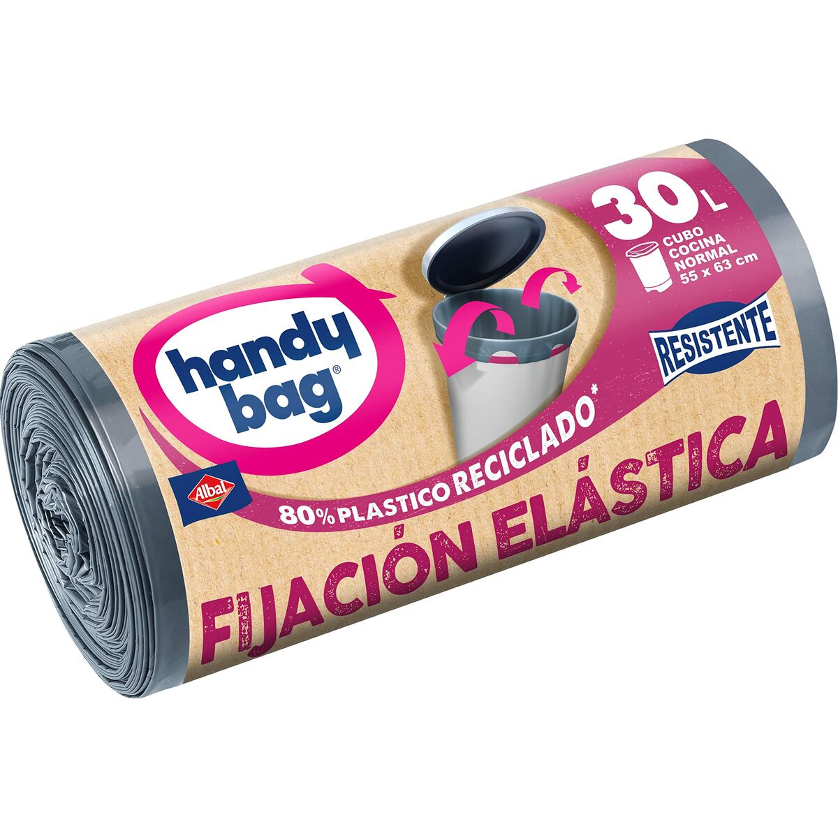 4008871217325 ALBAL HANDY BAG ELASTIC FIXING garbage bag 30 liters 15 u - NVA1217325