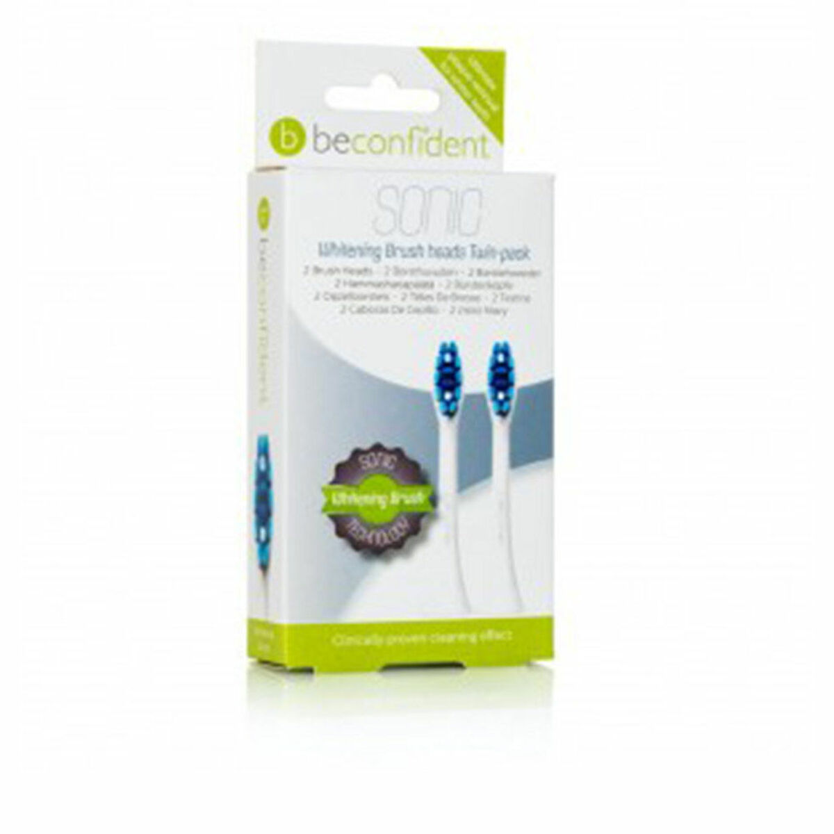 BECONFIDENT SONIC TOOTHBRUSH HEADS WHITENING WHITE set 2 pz