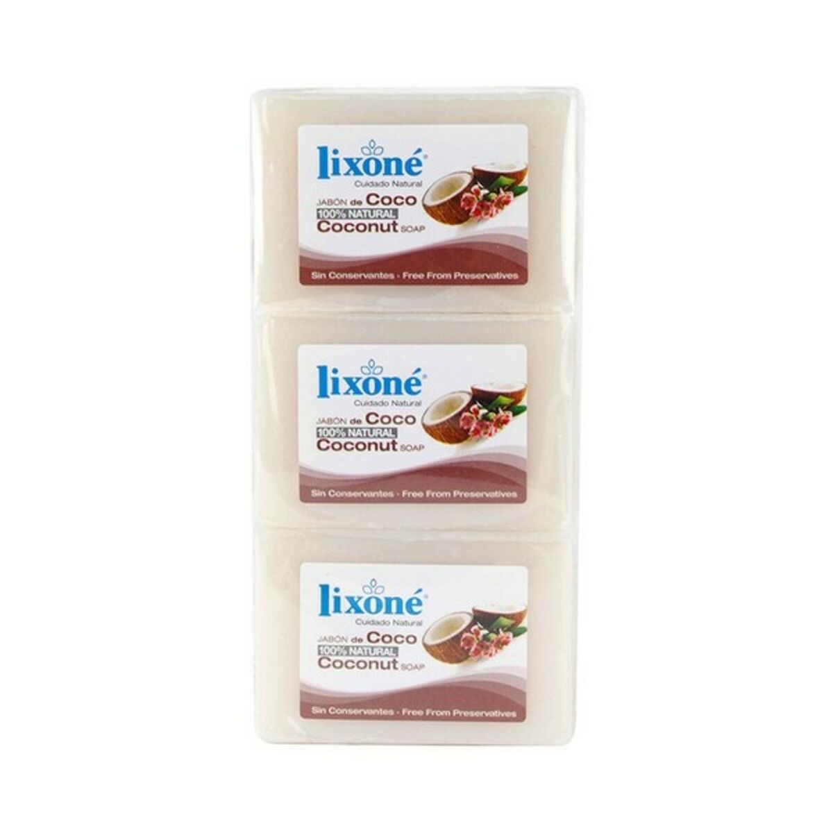 8411905009296 Lixone Cosmetica 100% Natural Coconut Soap 3 x 125gr - NVA5009296
