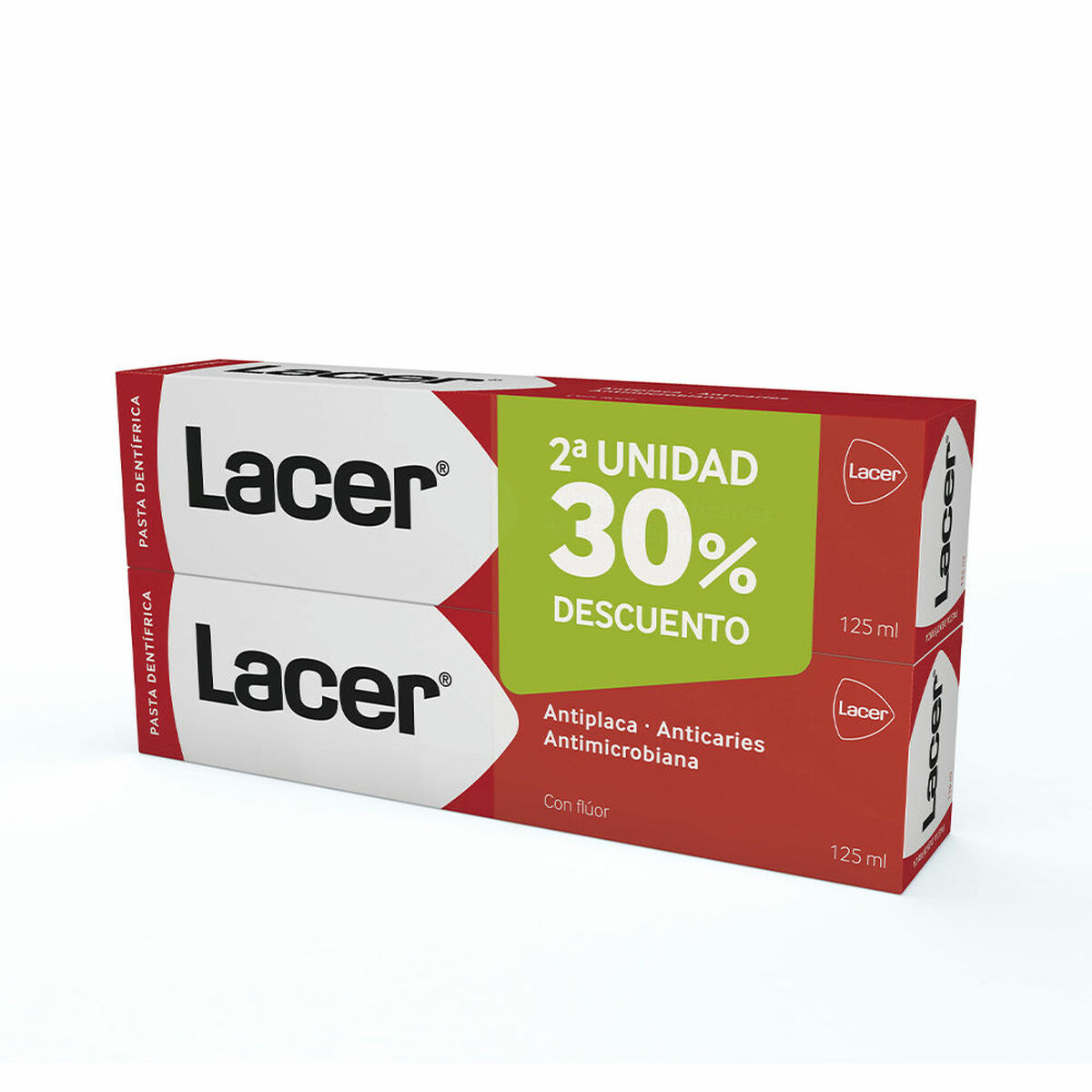 LACER Pasta Dentífrica con Flúor Duplo 2X125 ml set 2 Pz