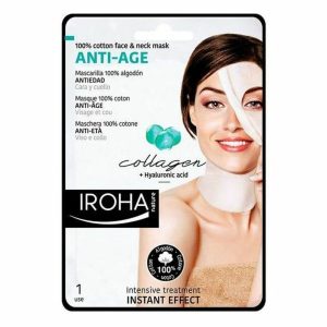 IROHA 100% COTTON FACE & NECK MASK collagen-antiage 1 use