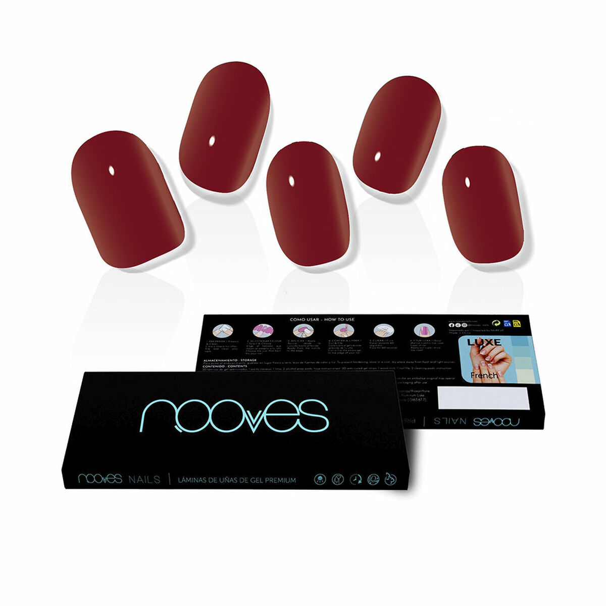 8436613950043 NOOVES GEL NAIL FILMS midnight rain premium luxe solid #red 20 u - NVA3950043