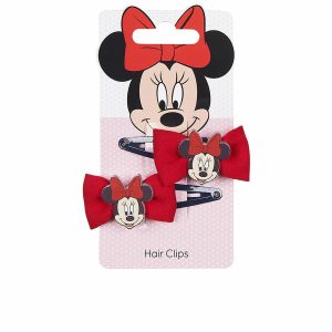 Hair Clips Minnie Mouse Κόκκινο Γραβάτα x2