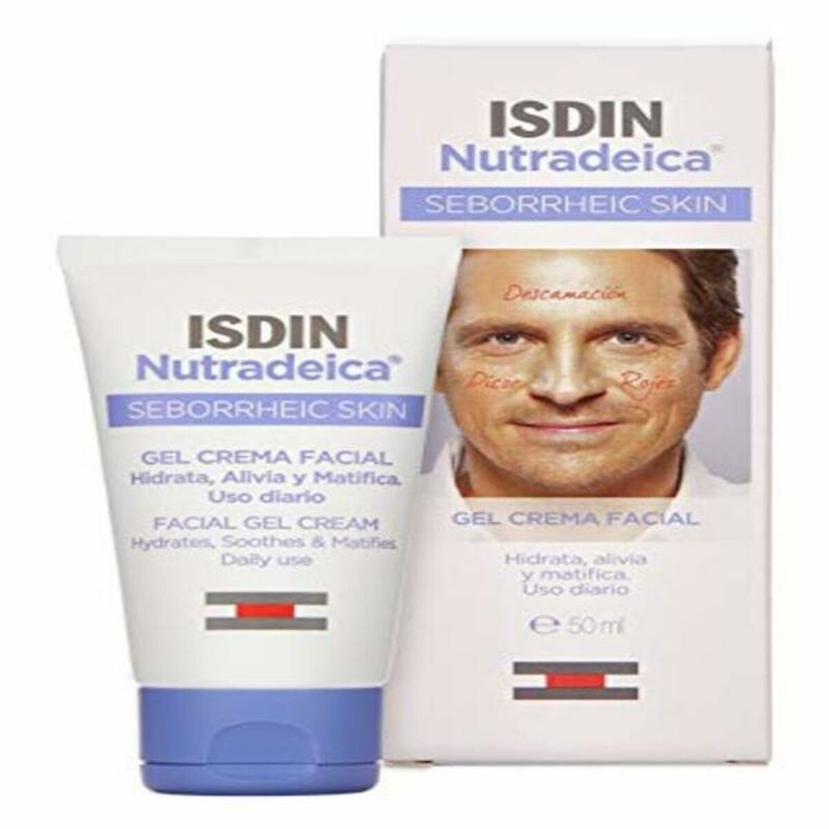 8470001548887 Isdin Nutradeica Facial Ανδρική Κρέμα-Gel Προσώπου για Ενυδάτωση, Ατέλειες & Ακμή 50ml - NVA1548887