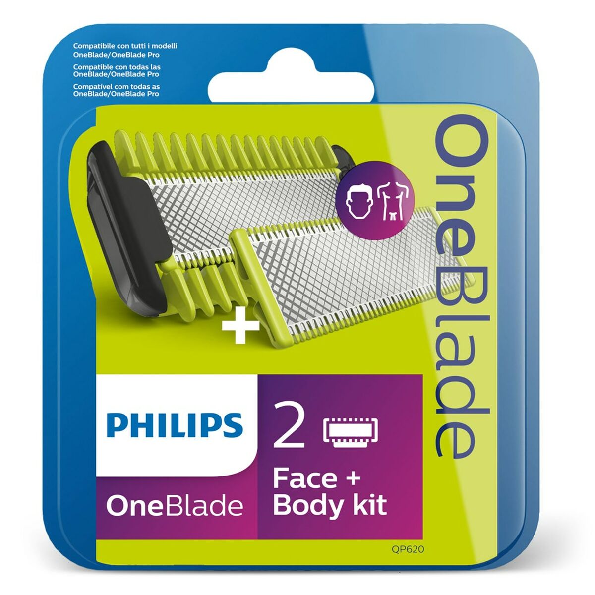 8710103831648 Philips OneBlade 2x original blades + 1 body kit - GETS6504842-1