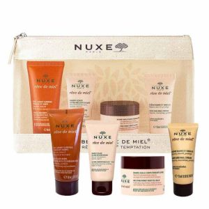 Nuxe Reve De Miel Travel Kit Face and Body Wash 30 ml/Face Balm 15 ml/Melting Body Oil Balm 30 ml/Hands and Nails Cream 15 ml   set x 90 ml