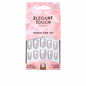 ELEGANT TOUCH FRENCH pink 24 nails with glue square #103-M