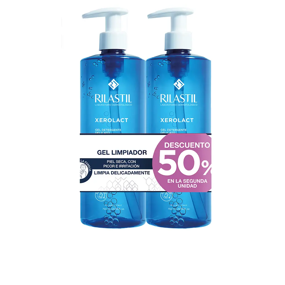 8428749007647.webp RILASTIL XEROLACT gentle and protective cleansing gel pack of 2 x 750 ml - NVA9007647