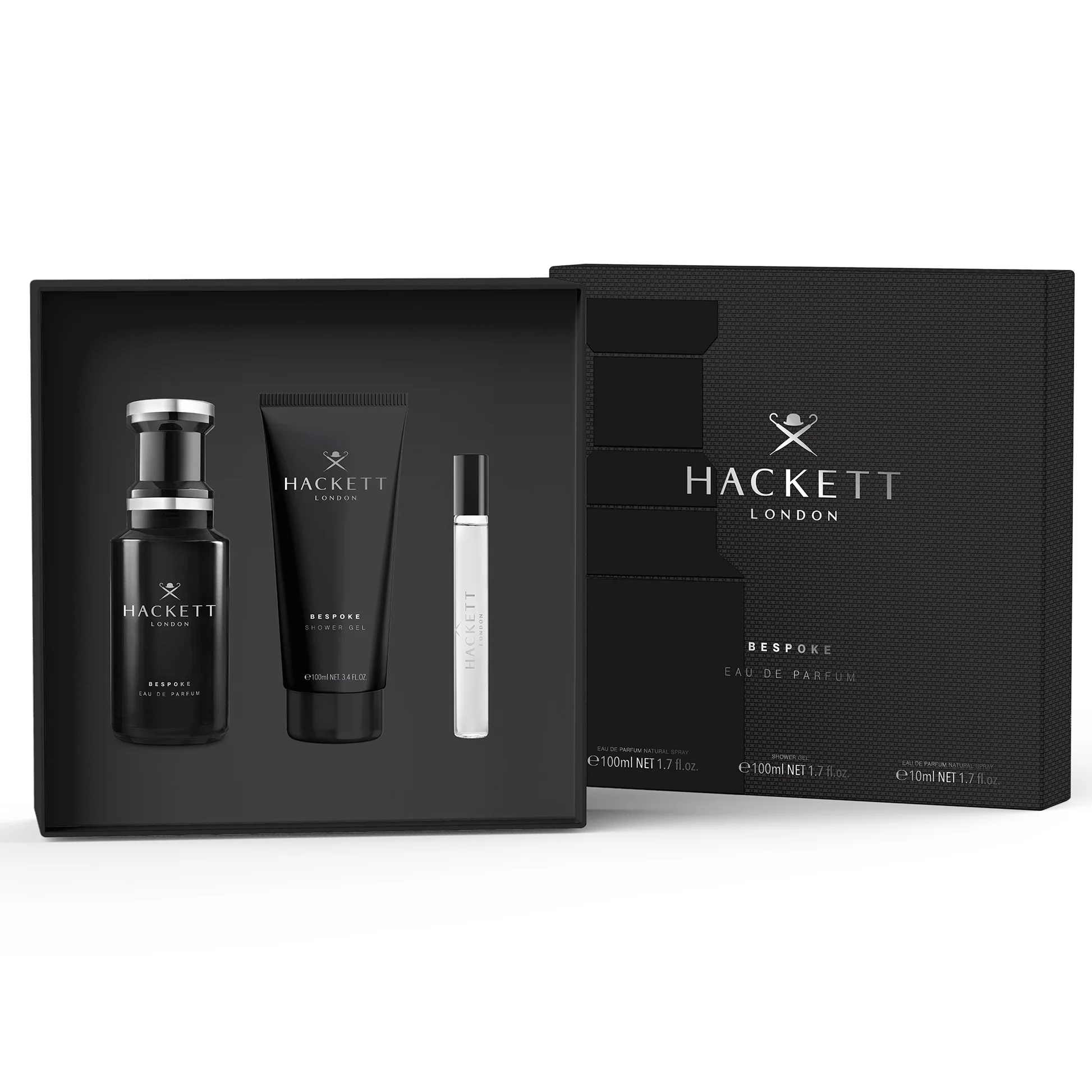 8436611100259 Hackett Bespoke Giftset Edp Spray 100 ml/Showergel 100 ml/Travel Spray 10 ml set x 210 ml - PARB-20-516-00