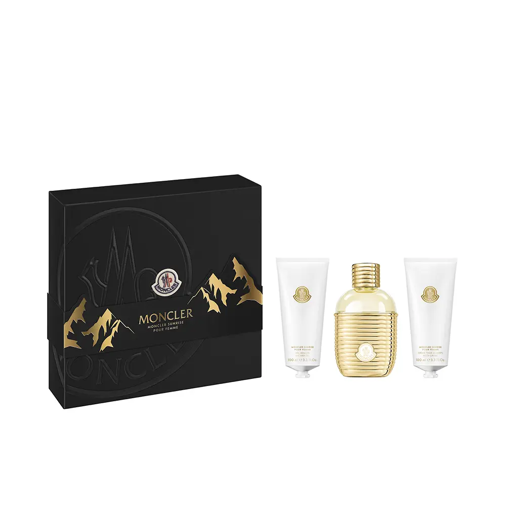 3386460158886 MONCLER SUNRISE POUR FEMME CASE 3 pcs Eau de Parfum spray 100 ml + Shower Gel 100 ml + Body Cream 100 ml - NVA0158886