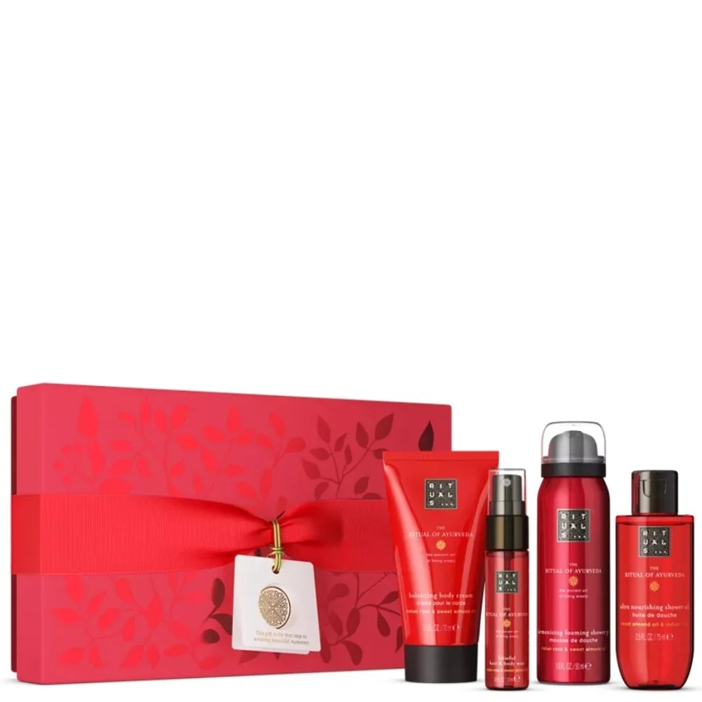 8719134201512 Rituals Ayurveda Small Giftset 2025 Shower Oil 75ml/Foaming Shower Gel 50ml/Hair & Body Mist 20ml/Body Cream 70ml set x 215 ml - PARB-24-576-00