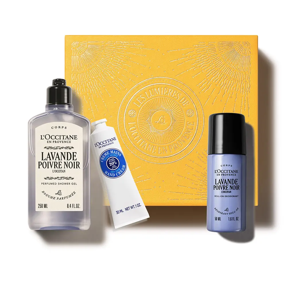 3253582081067 L'OCCITANE EN PROVENCE LAVANDE POIVRE NOIR BODY CARE SET 3 pcs Shower gel 250 ml + Roll-on deodorant 75 gr + Hand cream 30 ml - NVA2081067