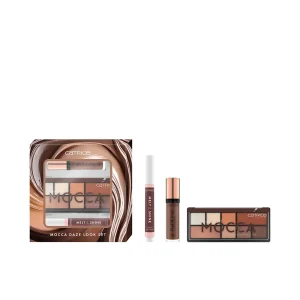 CATRICE MOCCA DAZE LOOK CASE 3 pcs σκιών ματιών Hot Mocca, το βάλσαμο χειλιών Melt & Shine Juicy Lip Balm 100-Sunny Side Up and The Plump It Up Lip Booster 100