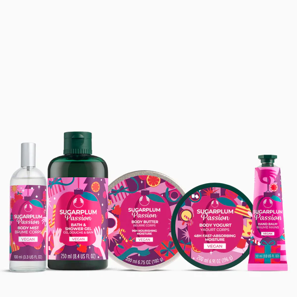 5028197473105 THE BODY SHOP ULTIMATE SUGARPLUM PASSION CASE 5 pcs Shower gel 400ml + body butter 200ml + hand balm 30ml + body yogurt 200ml + body mist 100ml - NVA7473105