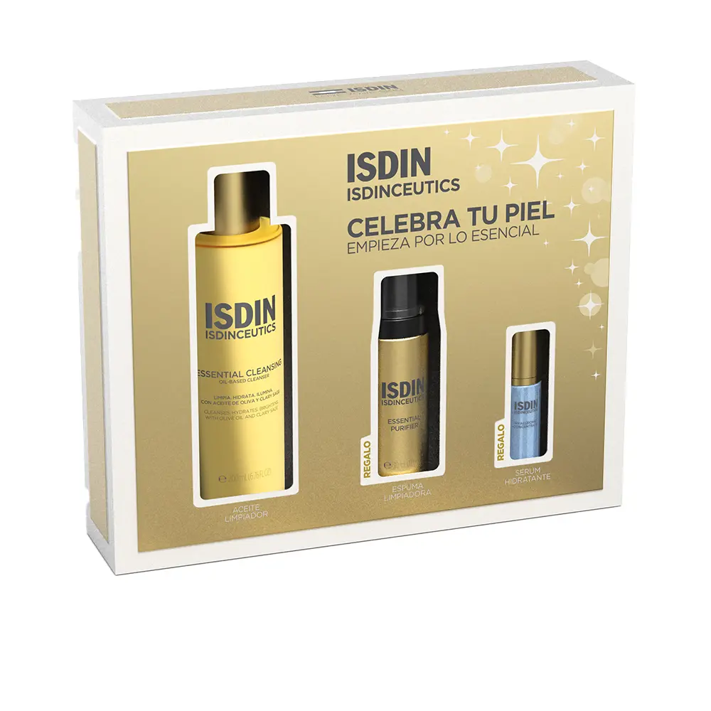 8429420331570 ISDIN ISDINCEUTICS ESSENTIAL CLEANSING CASE 3 pcs Cleansing Oil 200 ml + Cleansing Foam 30 ml + Moisturizing Serum 5 ml - NVA0331570