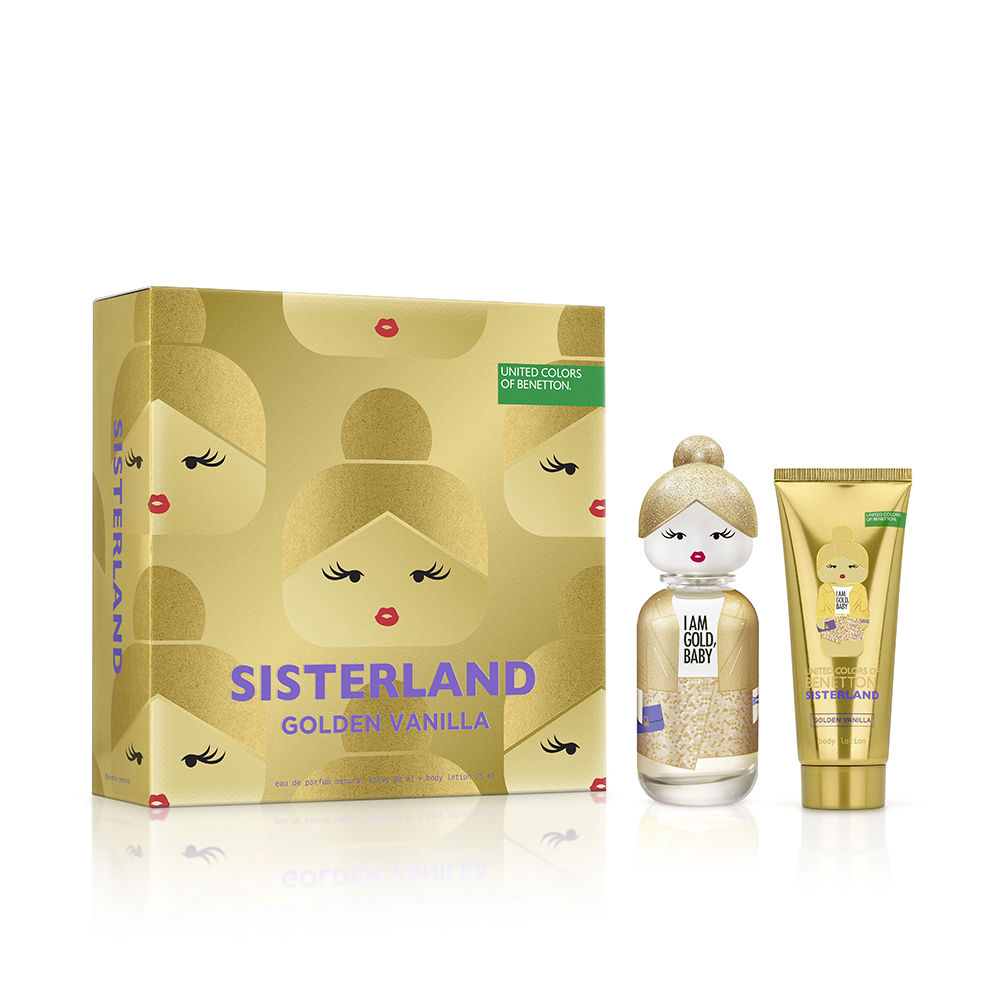 214180.jpg BENETTON SISTERLAND GOLDEN VANILLA 2-piece CASE EDT 80ML+BODY LOTION - NVA2025716