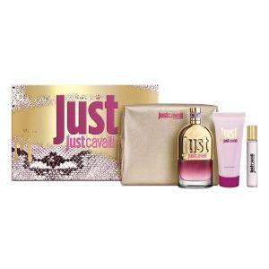 Roberto Cavalli Just Cavalli W Set - EdT 90 ml + b/lot 100 ml + EdT 15 ml + pouch