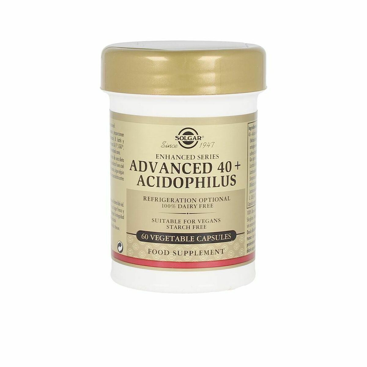 SOLGAR 40 PLUS ACIDOPHILUS AVANZADO 60 cαps vegetables