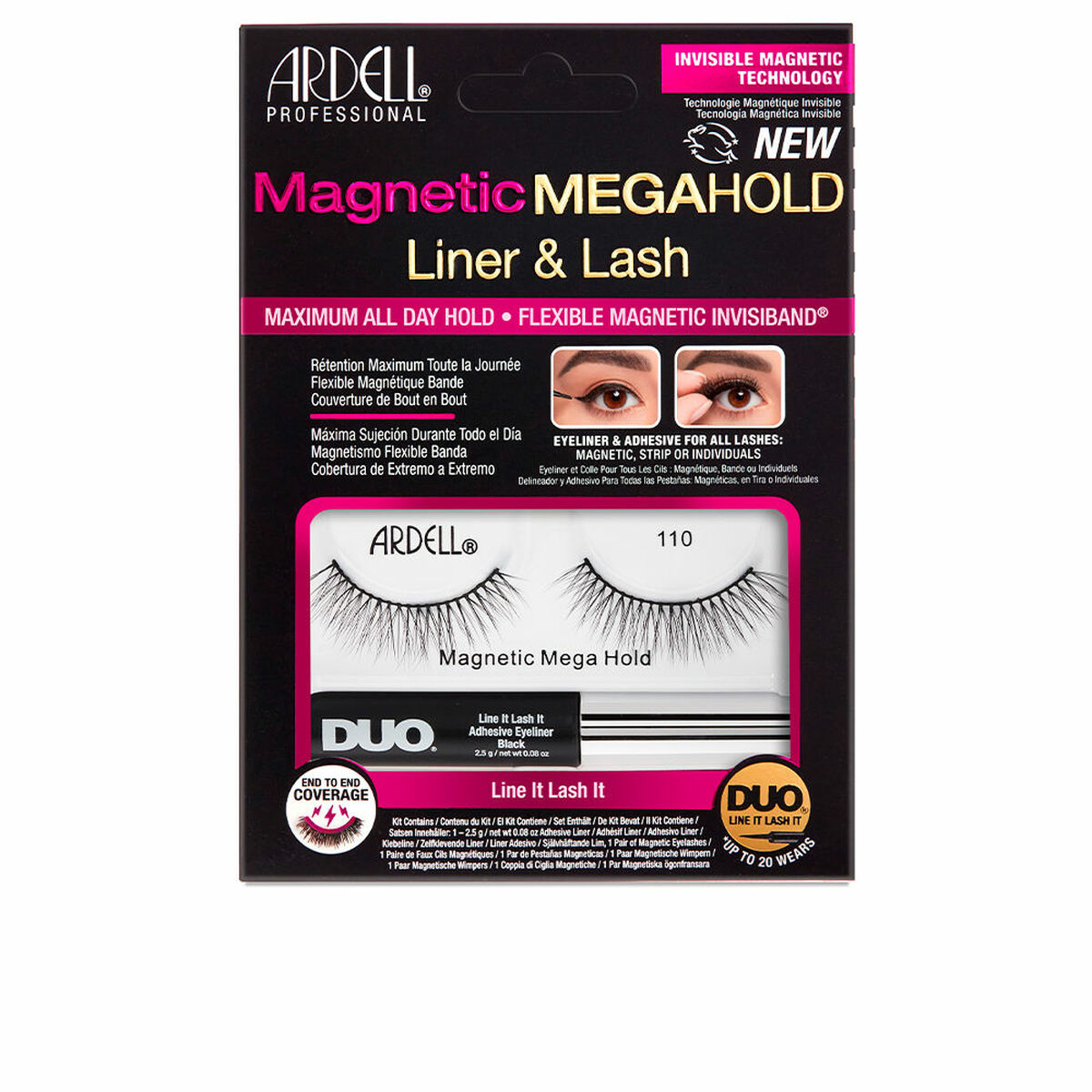 ARDELL MAGNETIC MEGAHOLD LINER & LASH #110 2 u