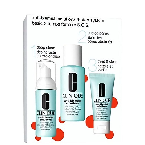 CLINIQUE ANTI-BLEMISH SOLUTIONS 3-STEP SKIN CARE SYSTEM CASE 3 pcs