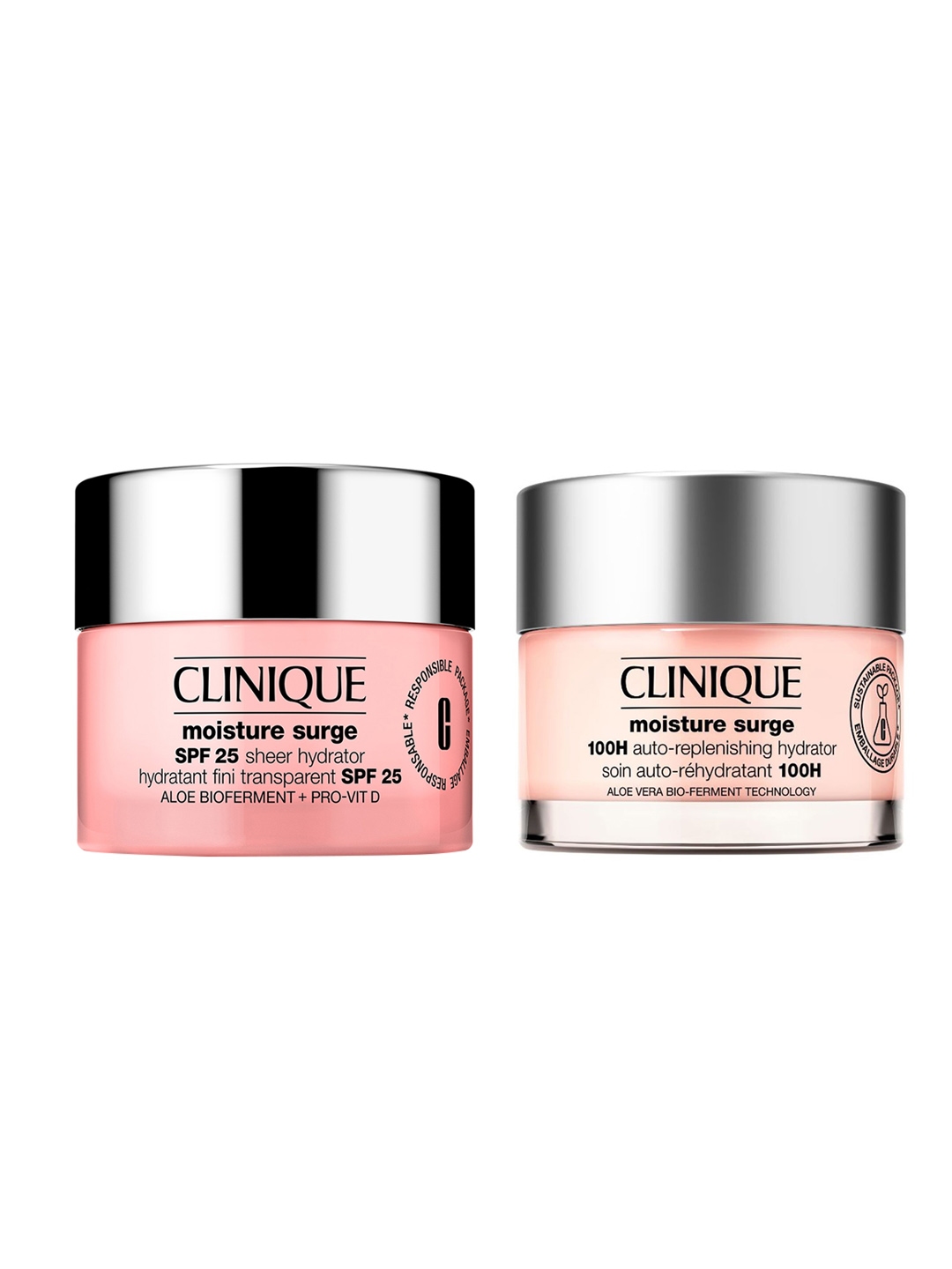 Clinique Moisture Surge Facial Care Set Moisture Surge SPF25 Sheer Hydrator 50ml/Moisture Surge 100H Auto-replenishing Hydrator 50ml   set x 100 ml
