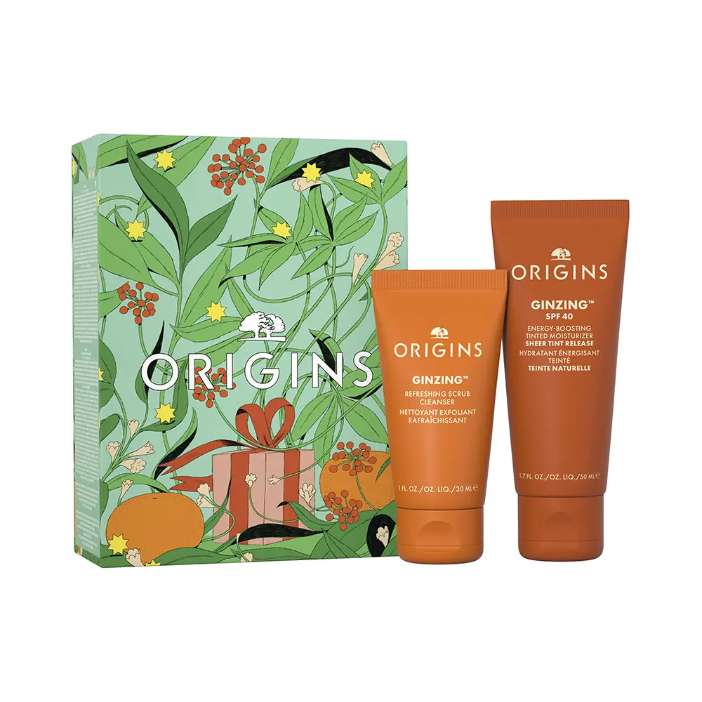 ORIGINS GINZING ENERGIZING TINTED MOISTURIZER SPF 40 2-pack Tinted Cream SPF40 50 ml + Exfoliating Cleanser 30 ml