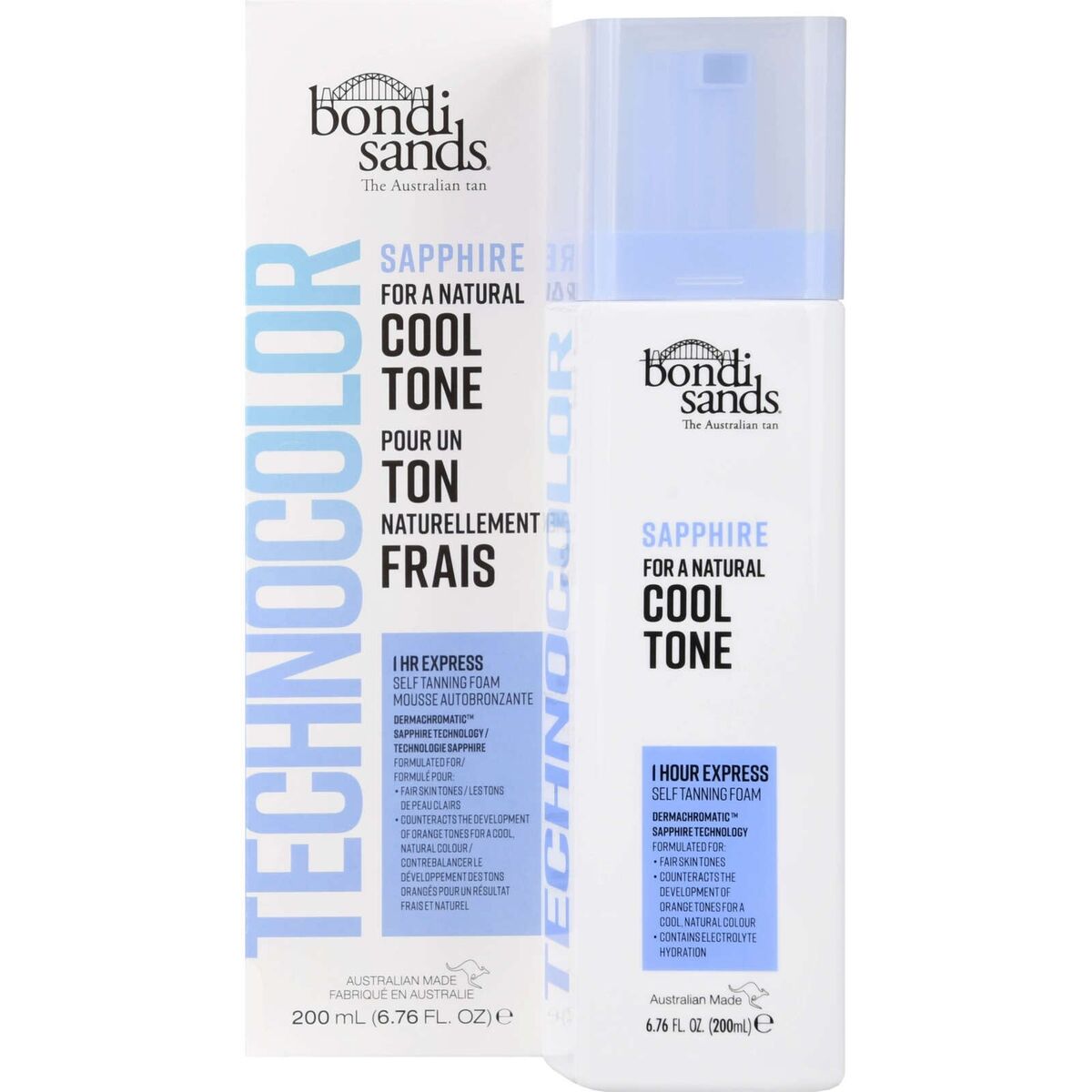 Bondi Sands Technocolour Sapphire Self Tanning Foam   200 ml