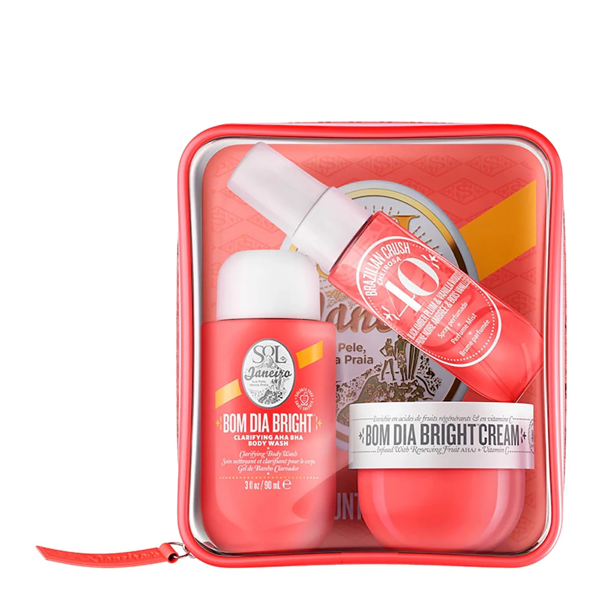 Sol De Janeiro Bom Dia Jet Set 4 x 20mlCheirosa 40 Perfume Mist 30ml/Clarifying Body Wash 90ml/Bright Cream 40ml   set x 160 ml