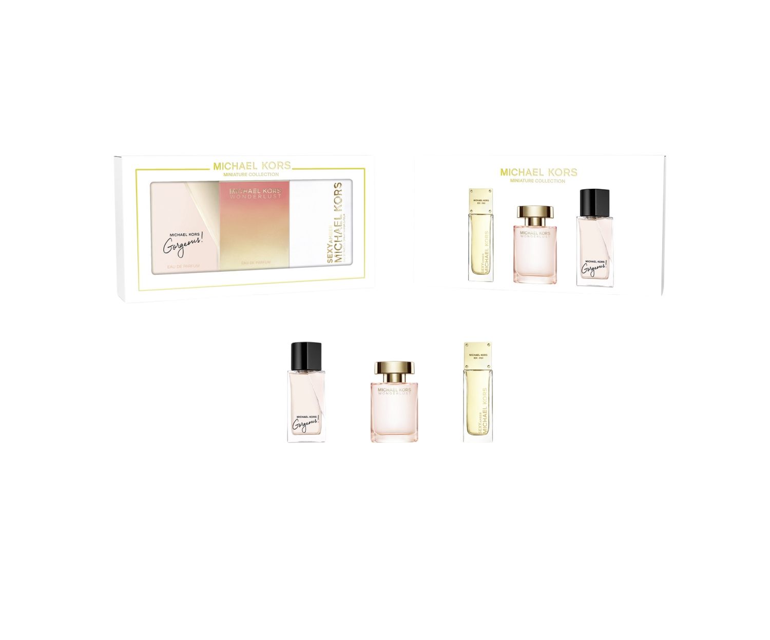 Michael Kors Miniature Collection Edp - MK Gorgeous 5ml/MK Wonderlust 4ml/MK Sexy Amber 5ml   set x 14 ml