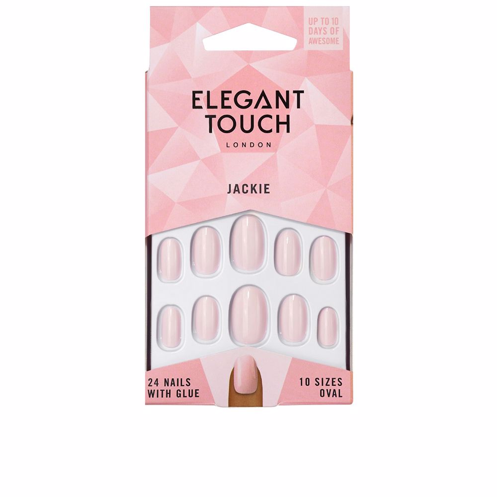 ELEGANT TOUCH POLISHED COLOUR 24 nails with glue oval #jackie