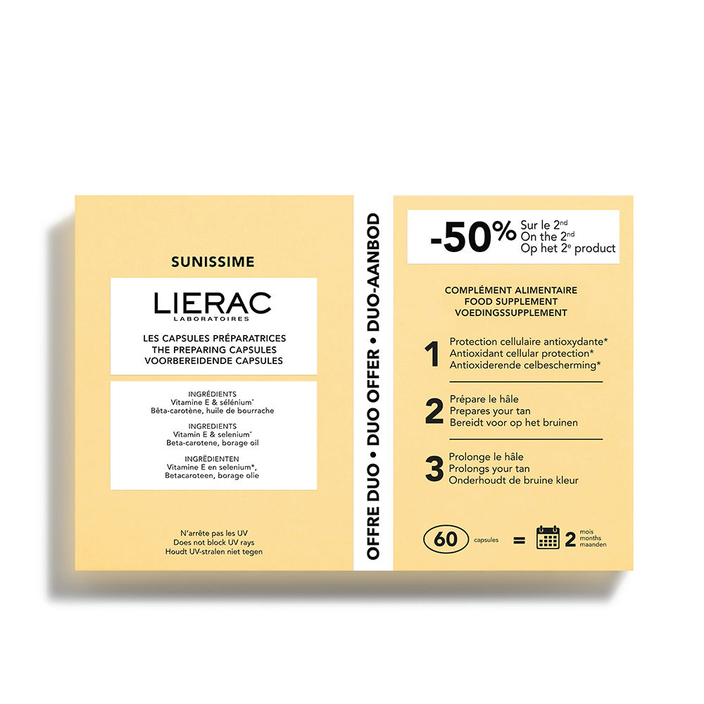 LIERAC SUNISSIME tan preparation capsules pack 2 x 30 capsules