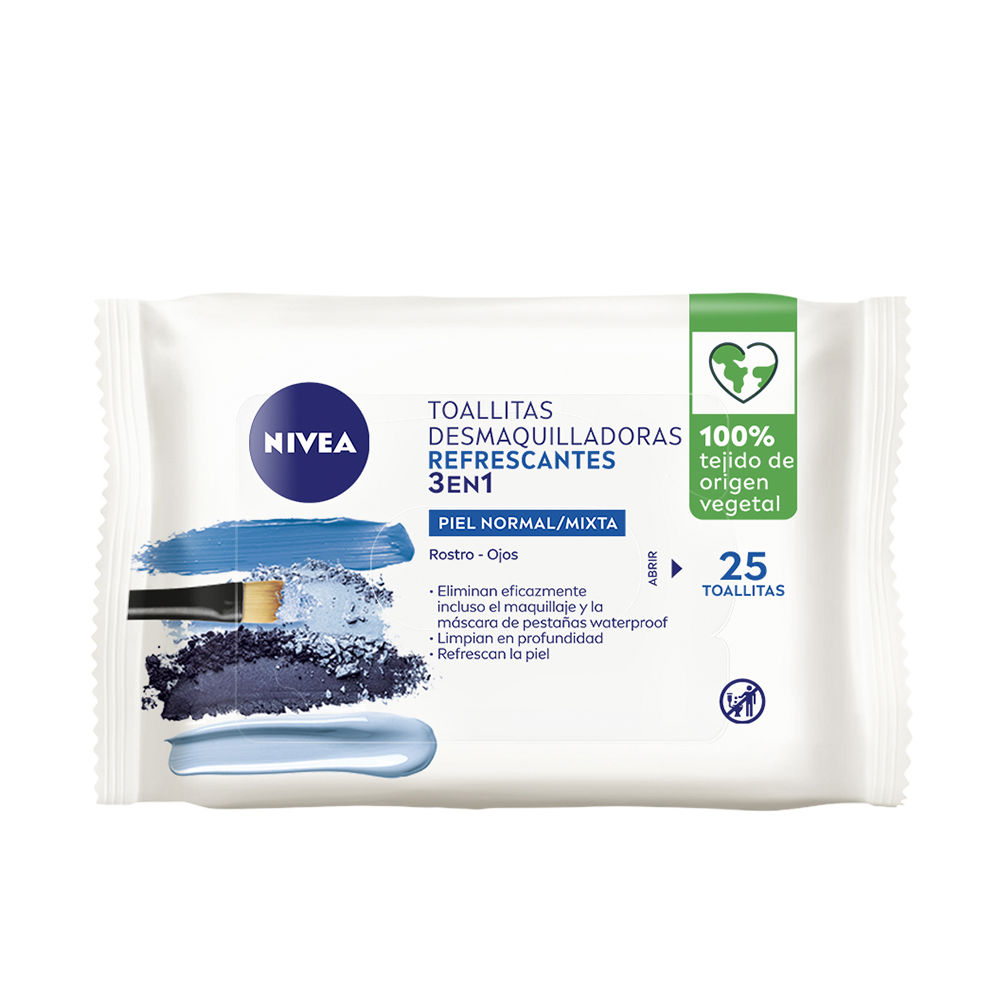 NIVEA Refreshing 3-in-1 MAKEUP REMOVAL WIPES 25 u