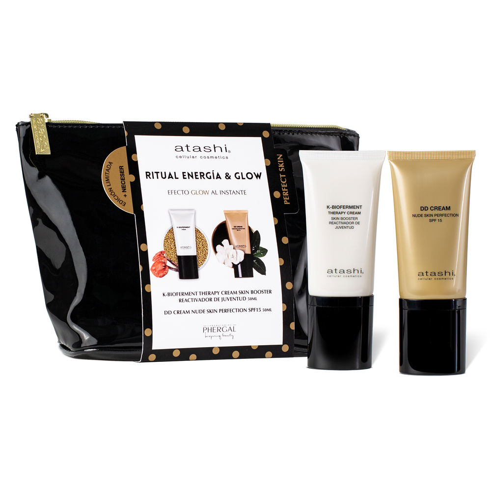 ATASHI DD CREAM INSTANT GLOW EFFECT CASE 3 pcs Κρέμα DD #medium 50 ml + Κρέμα προεπεξεργασίας 50 ml + Νεσεσέρ