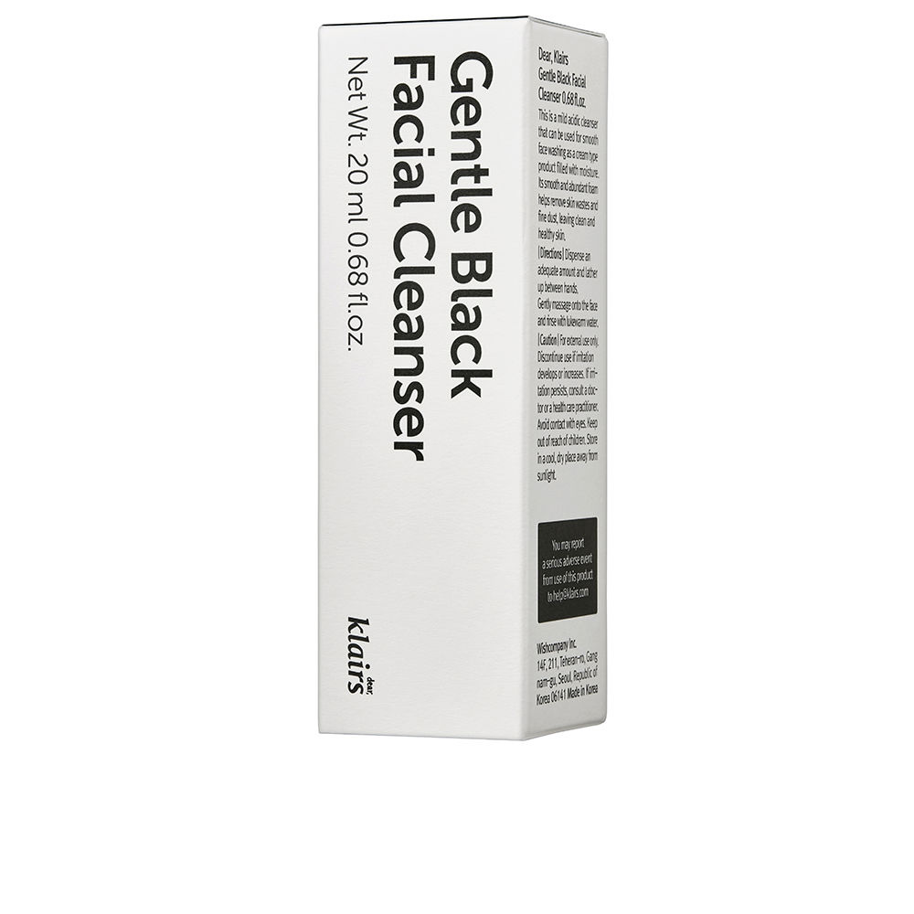 KLAIRS GENTLE BLACK facial cleanser 20 ml
