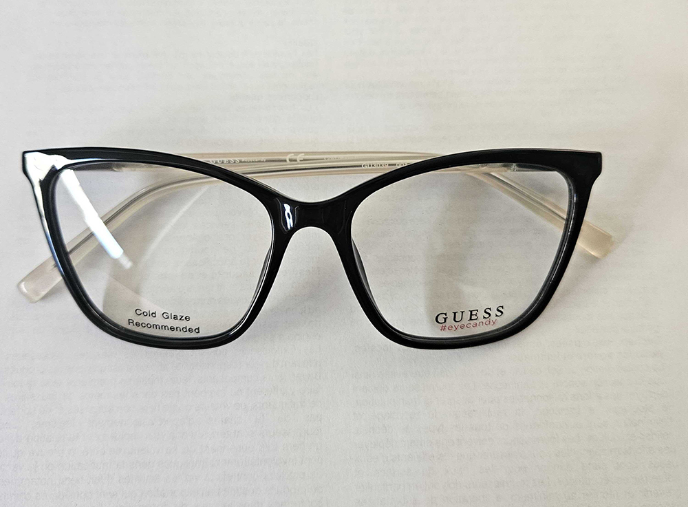GUESS Unisex Black Square Eyeglass Frames