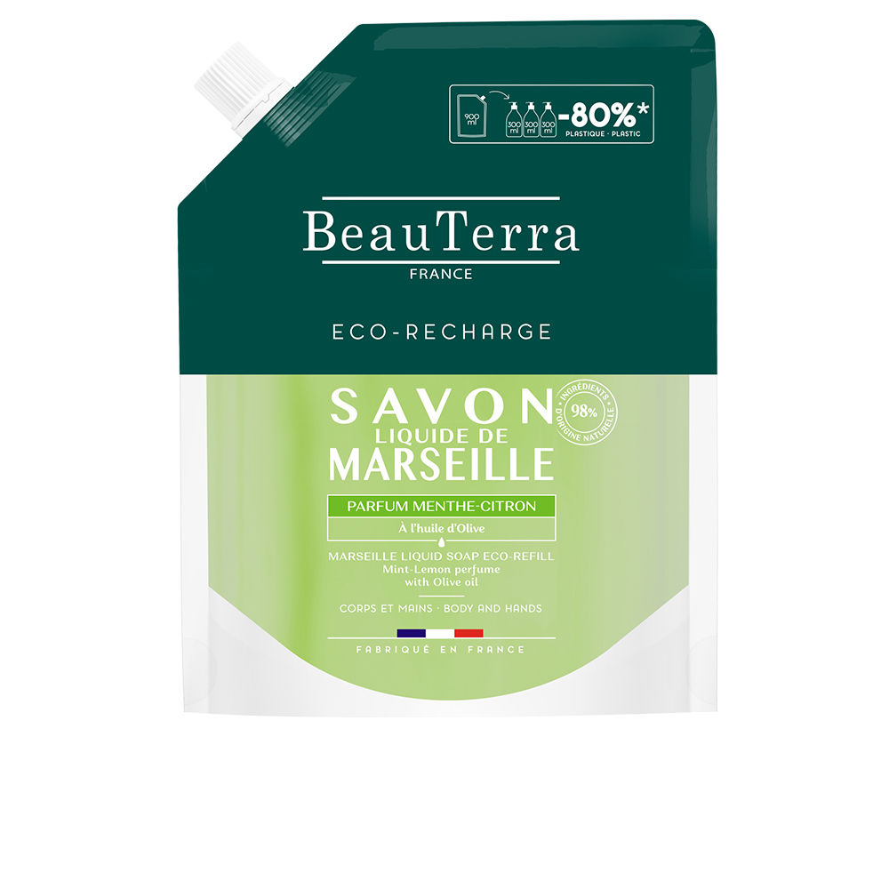 BEAUTERRA MARSEILLE lemon mint soap refill 900 ml