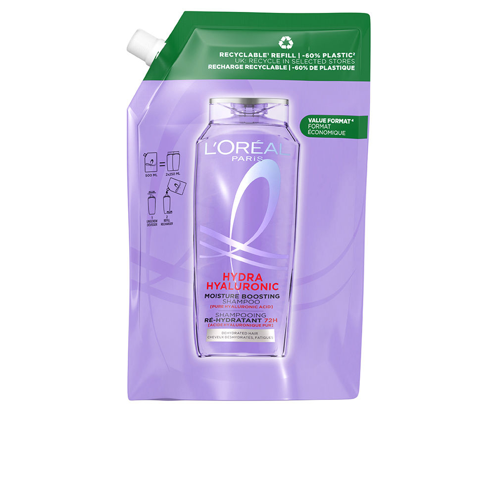 L'ORÉAL PARIS ELVIVE HYDRA HYALURONIC shampoo 72h hydration recharge eco pack 500 ml